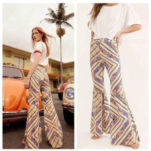 Free People Just Float On Flares Printed Jeans Size 26